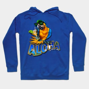 Drinking Parrot with Aloha Hoodie